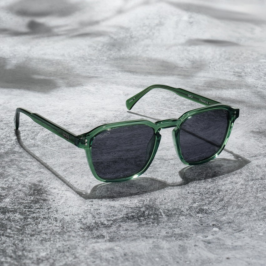 FRANCIS Men's Square Modern Retro Sunglasses in Emerald Green by WMP Eyewear