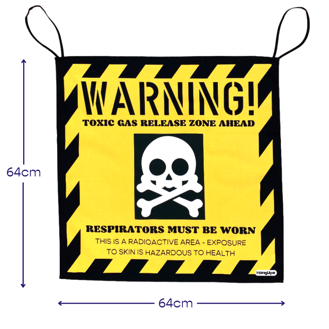 HANGUPZ 'Gas Release Warning Sign' Large Fun Kid's Bedroom Door Decoration Original Gift for Boys Girls