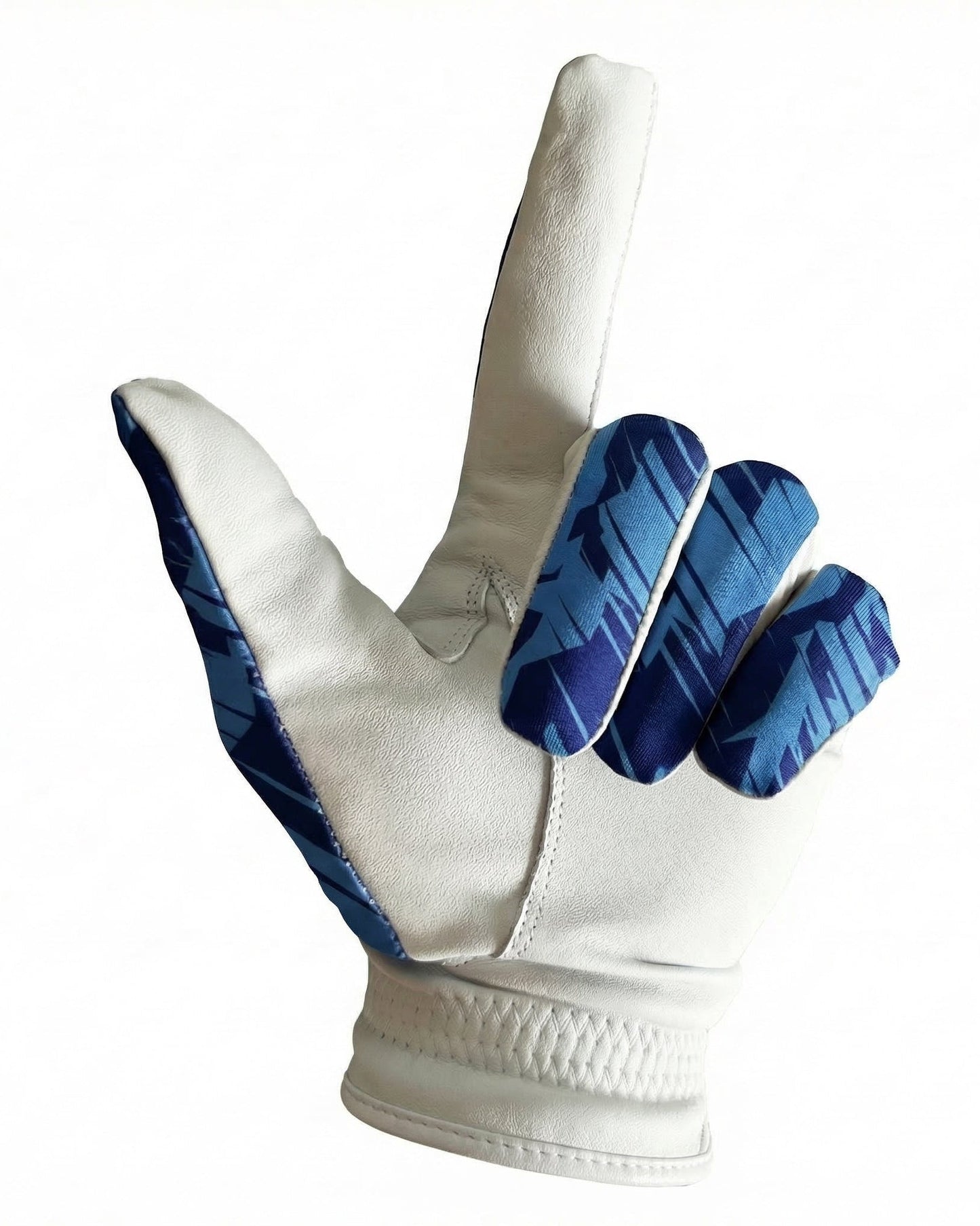 AAA Cabretta Leather Golf Glove Navy Black Geometric