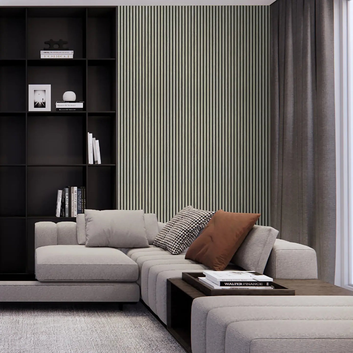 Grey Oak Acoustic Wall Panels Also Ideal For A Golf Studio And Shops 240cm x 60cm - 2 Pack