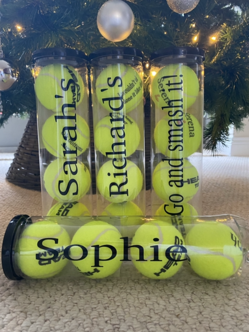 NTB - Adult Personalised Tennis Balls - Tennis Racket Emblem