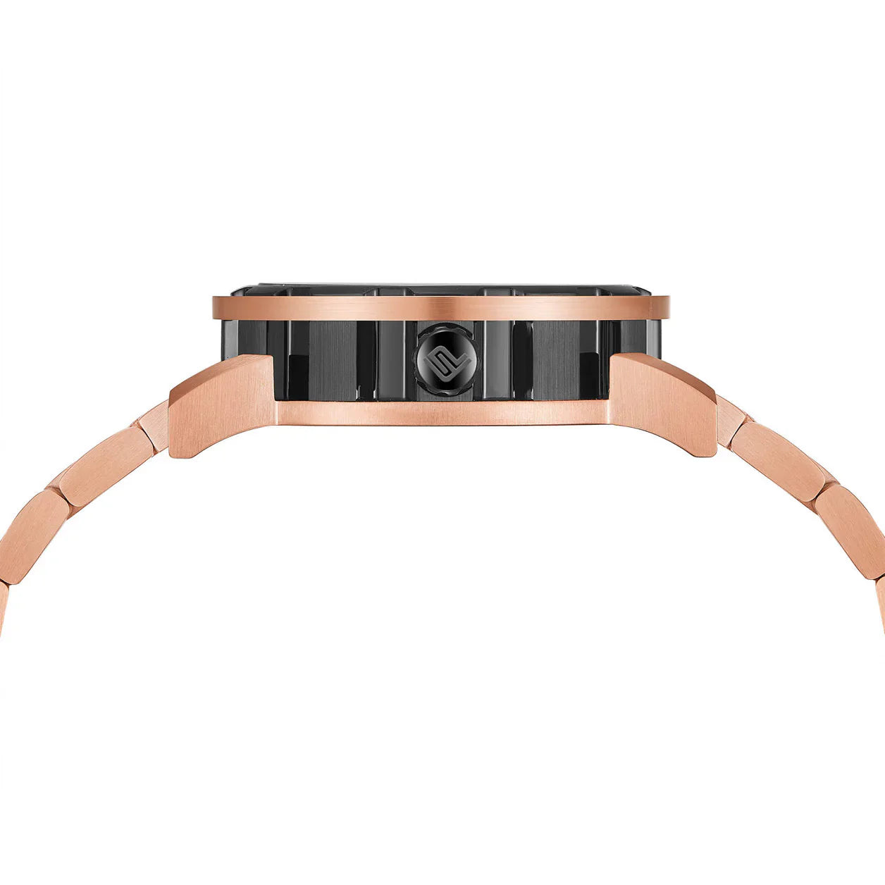 PUNCH Mens Watch, Rose Gold & Black Skeleton Automatic Watch - Rose Gold Metal Strap