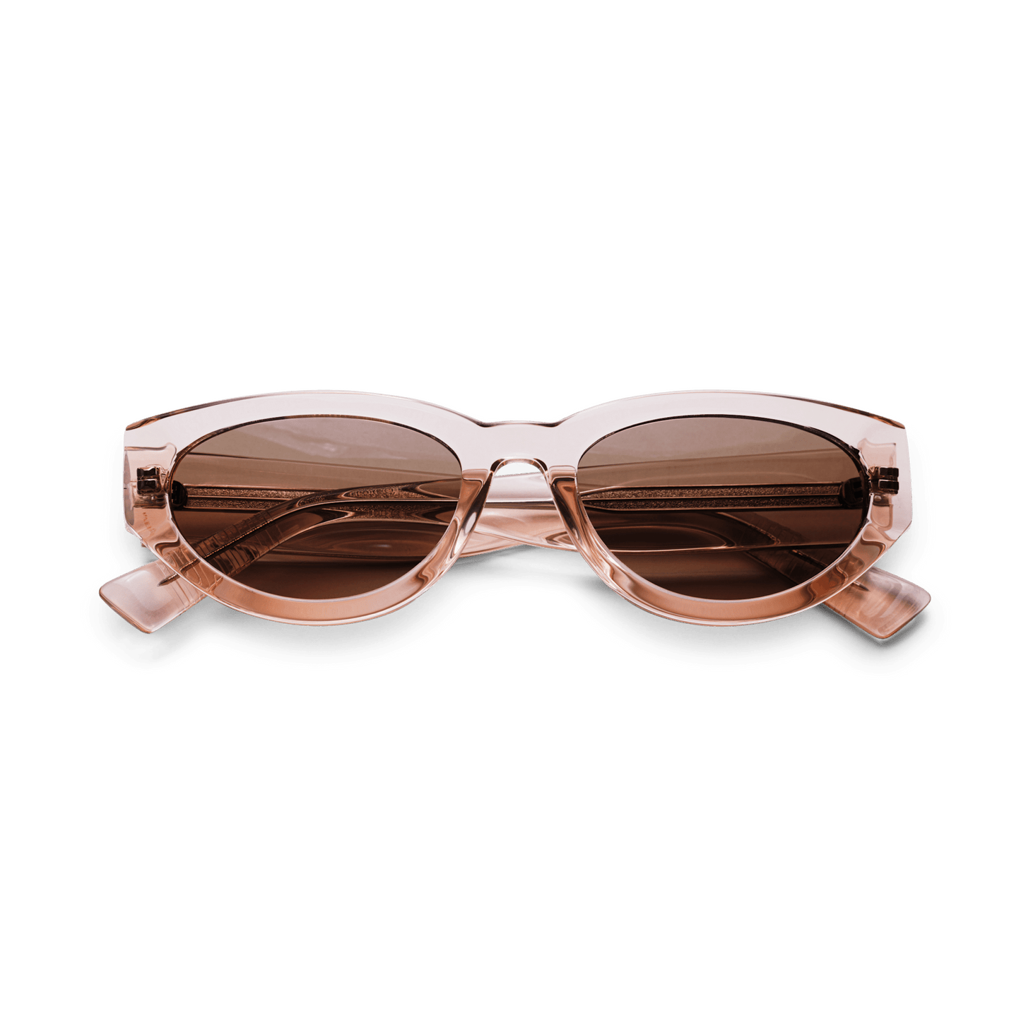 AUDREY Amber Peach Reveal Cat Eye Sunglasses by Messy Weekend