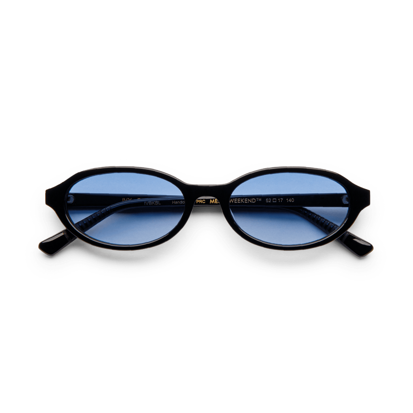 IVY Black Gradient Blue Oval Sunglasses by Messy Weekend
