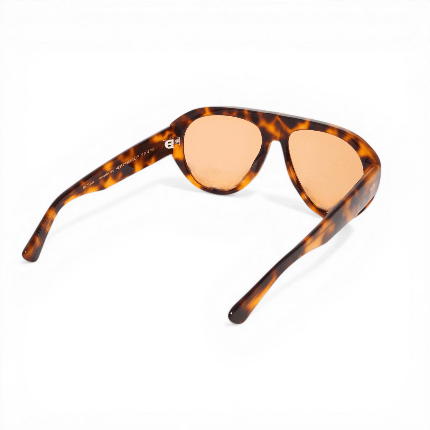 MICK Amber Tortoise Oversized Aviator Sunglasses Amber Tint Lens by Messy Weekend