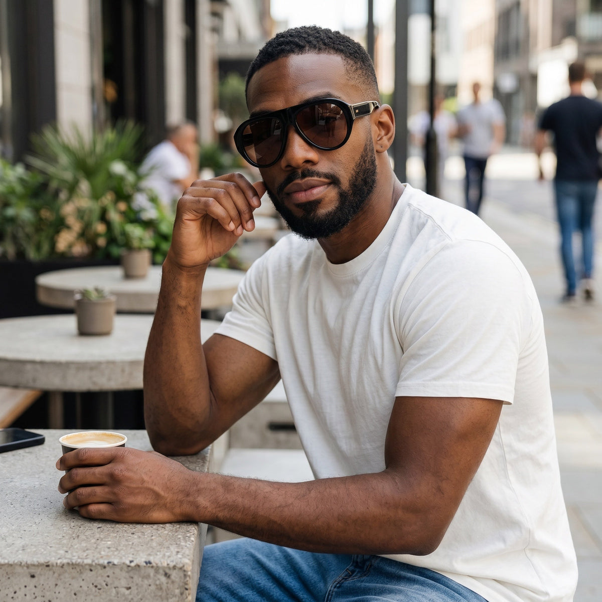 MICK Black Brown Oversized Aviator Sunglasses by Messy Weekend