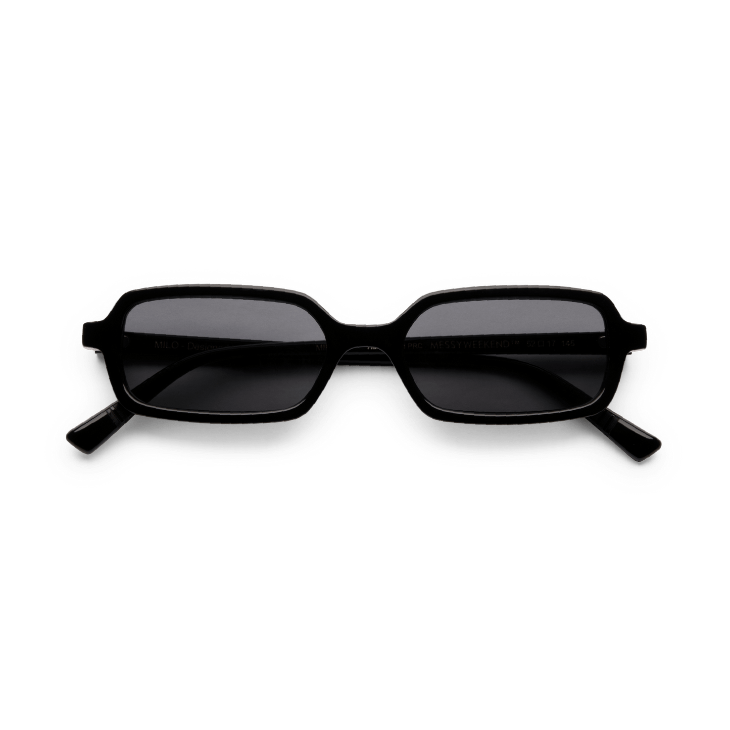 MILO Black Slim Rectangular Sunglasses by Messy Weekend