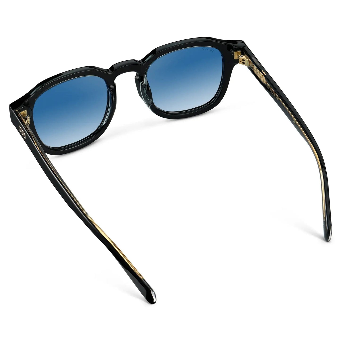 NELSON Thick Framed Men's Sunglasses Black / Blue Tinted Lens l WMP Eyewear