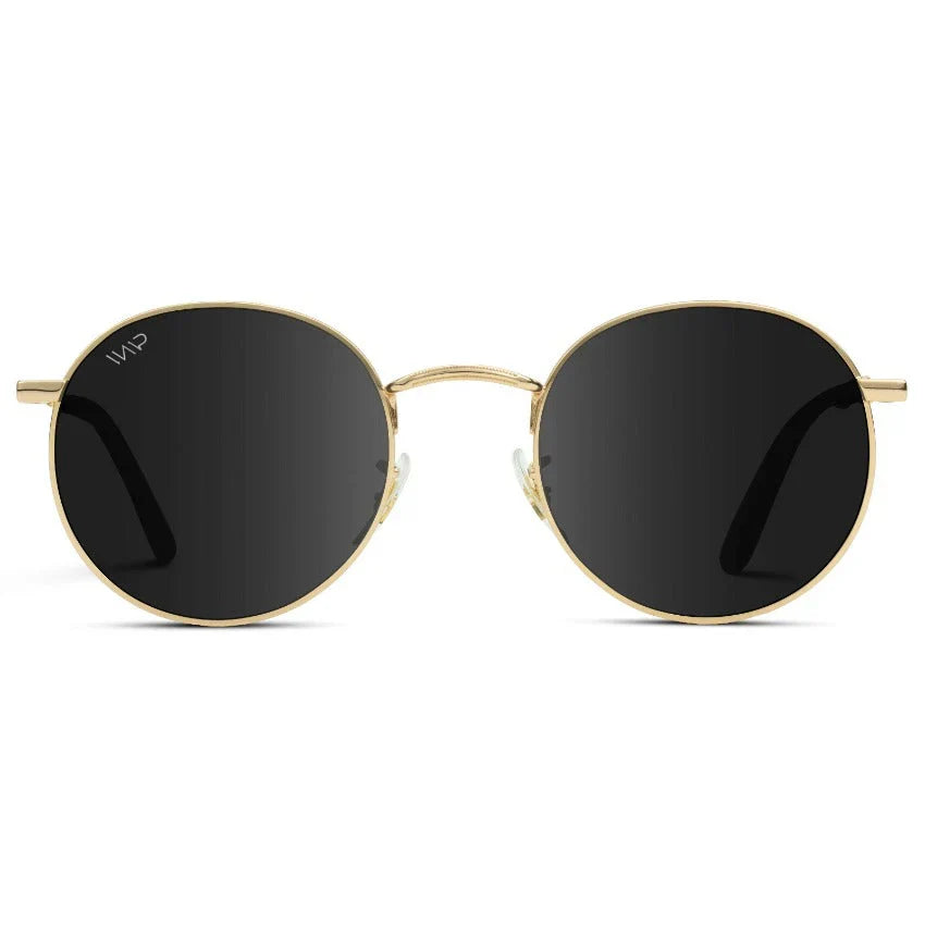 Lunettes de soleil rétro unisexes NEVADA, dorées et noires, par WMP Eyewear