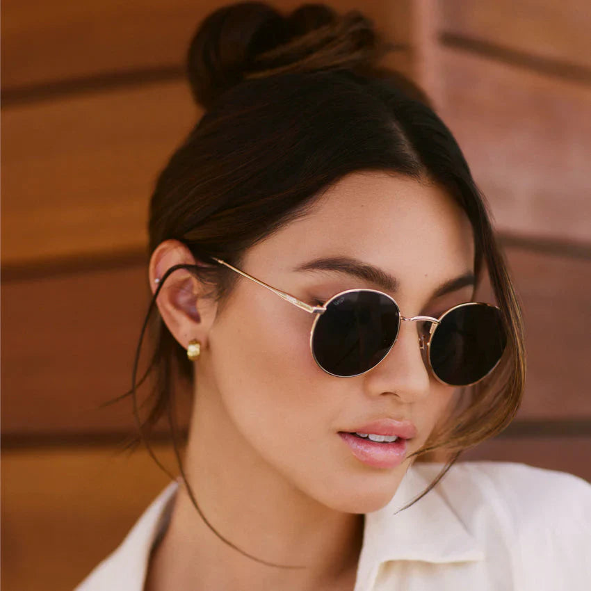 Lunettes de soleil rétro unisexes NEVADA, dorées et noires, par WMP Eyewear