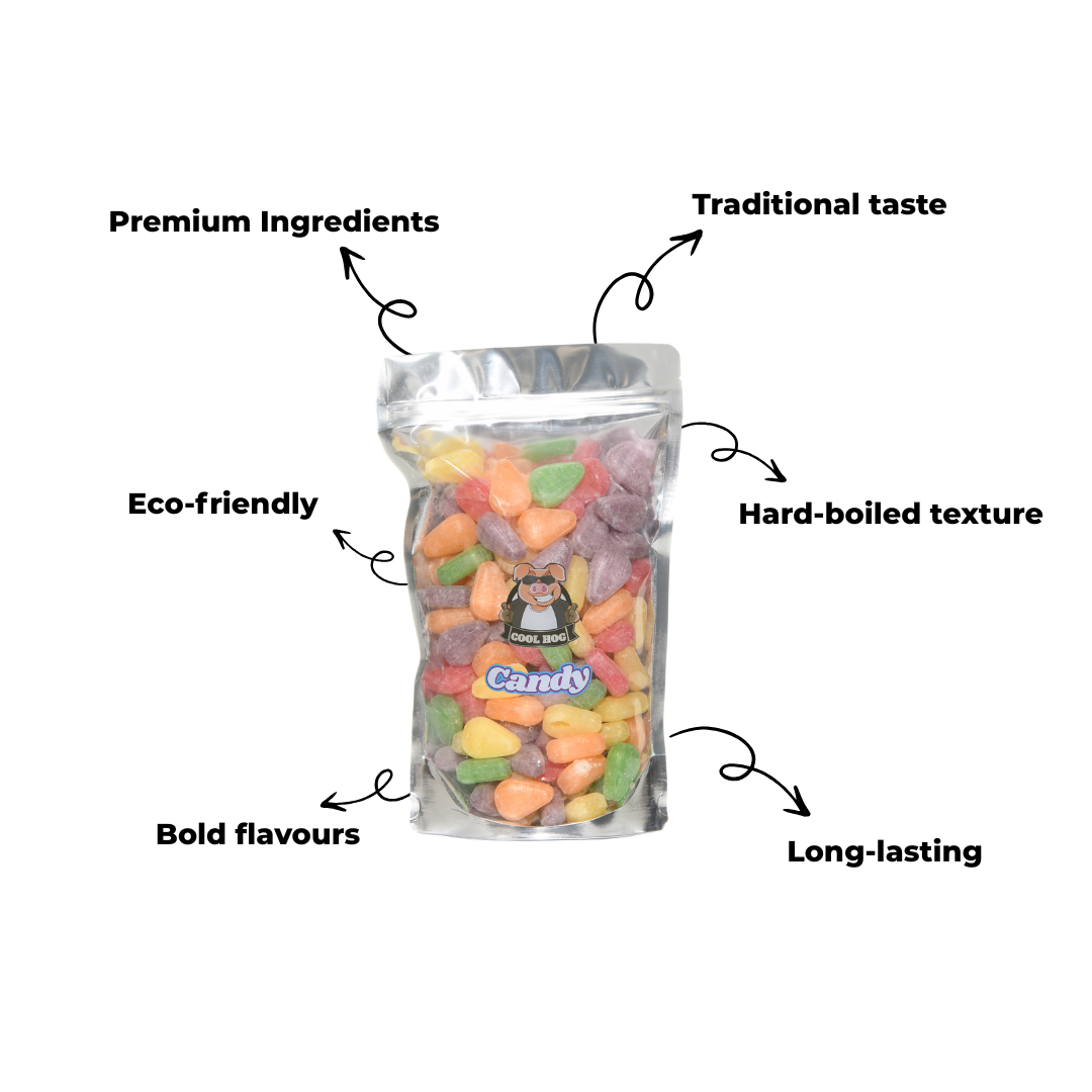 Traditional Pear Drops Candy Resealable Bag - 1KG