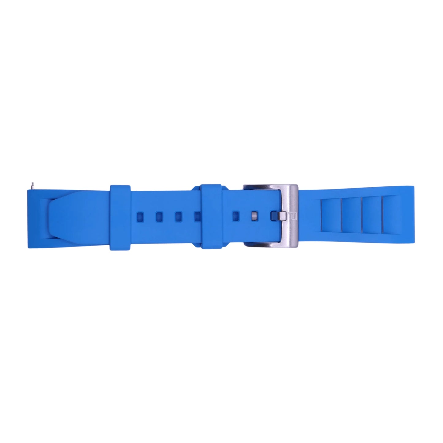 PUNCH Mens Watch, Silver & White Skeleton Automatic Watch - Blue Rubber Strap