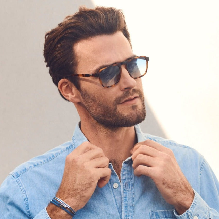 EMERSON Unisex Square Aviator Sunglasses in Brown Tortoise by WMP Eyewear