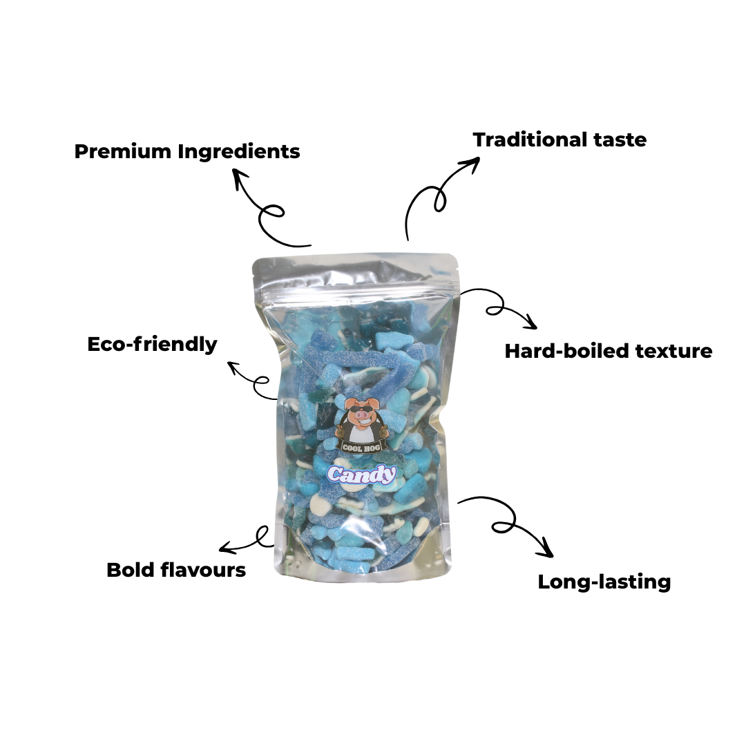 Sky's The Limit Blue Fizzy Mix Candy Resealable Bag - 1KG