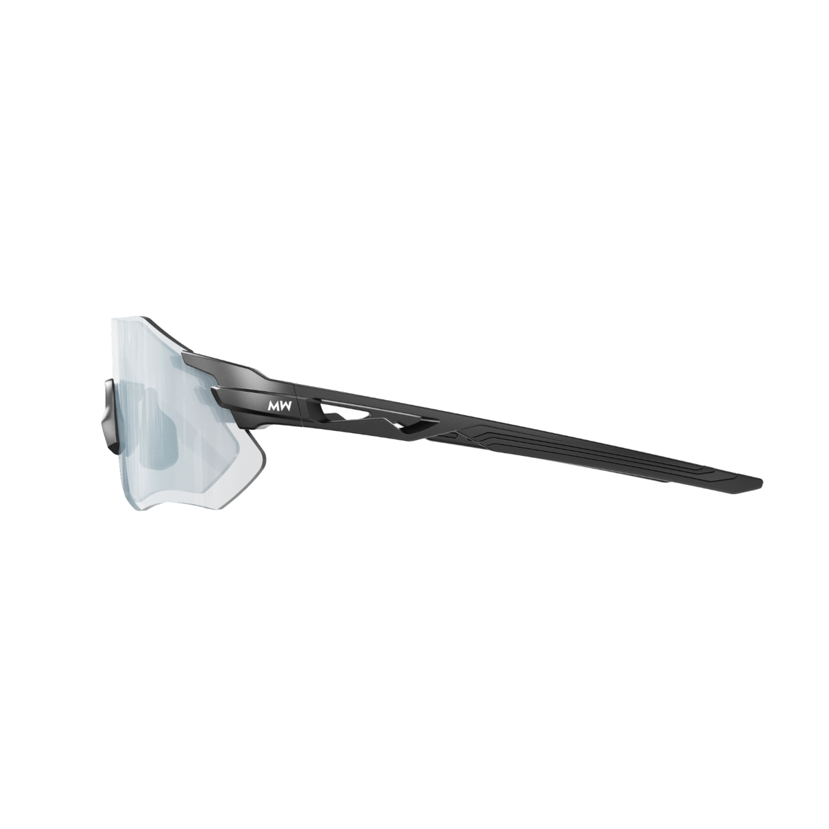 SONIC Black Sports Sunglasses, Silver Mirrored Lens by Messy Weekend