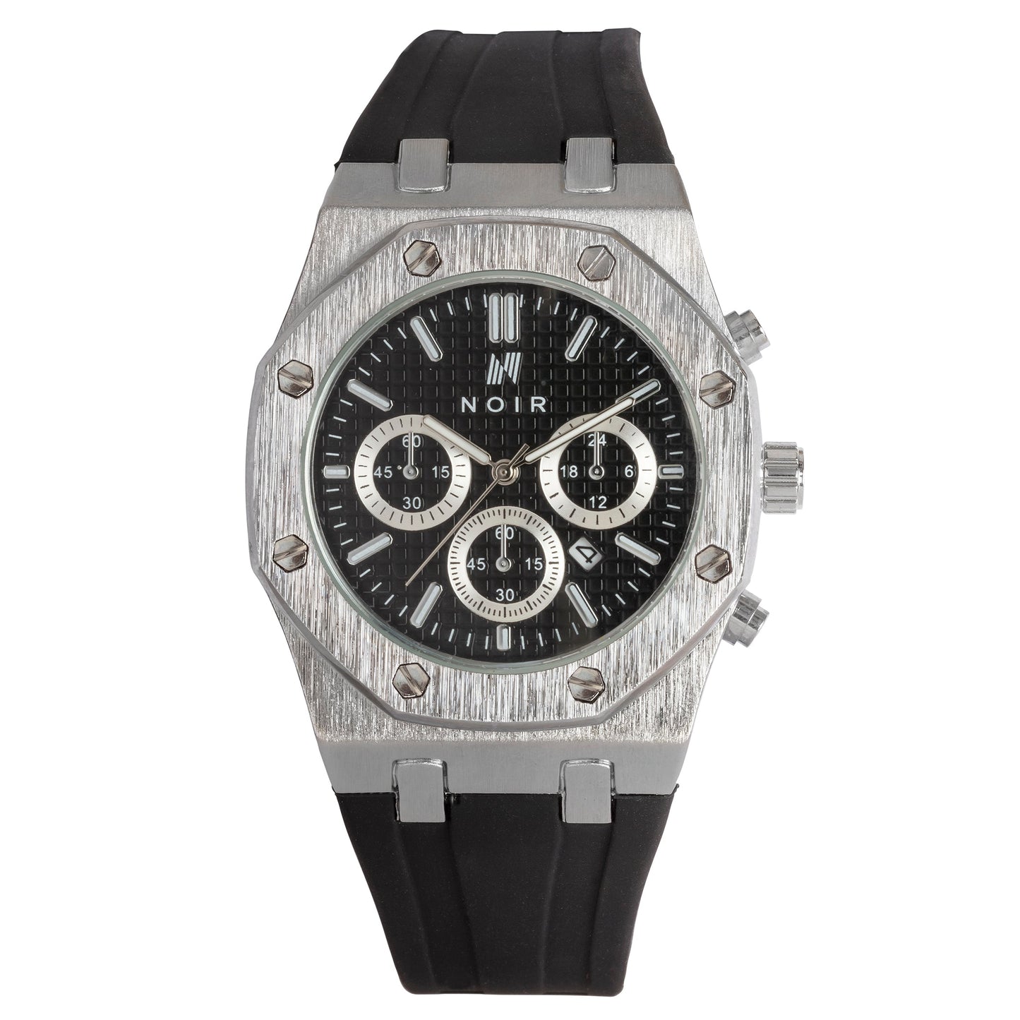 Visage Noir Argenté Chronographe