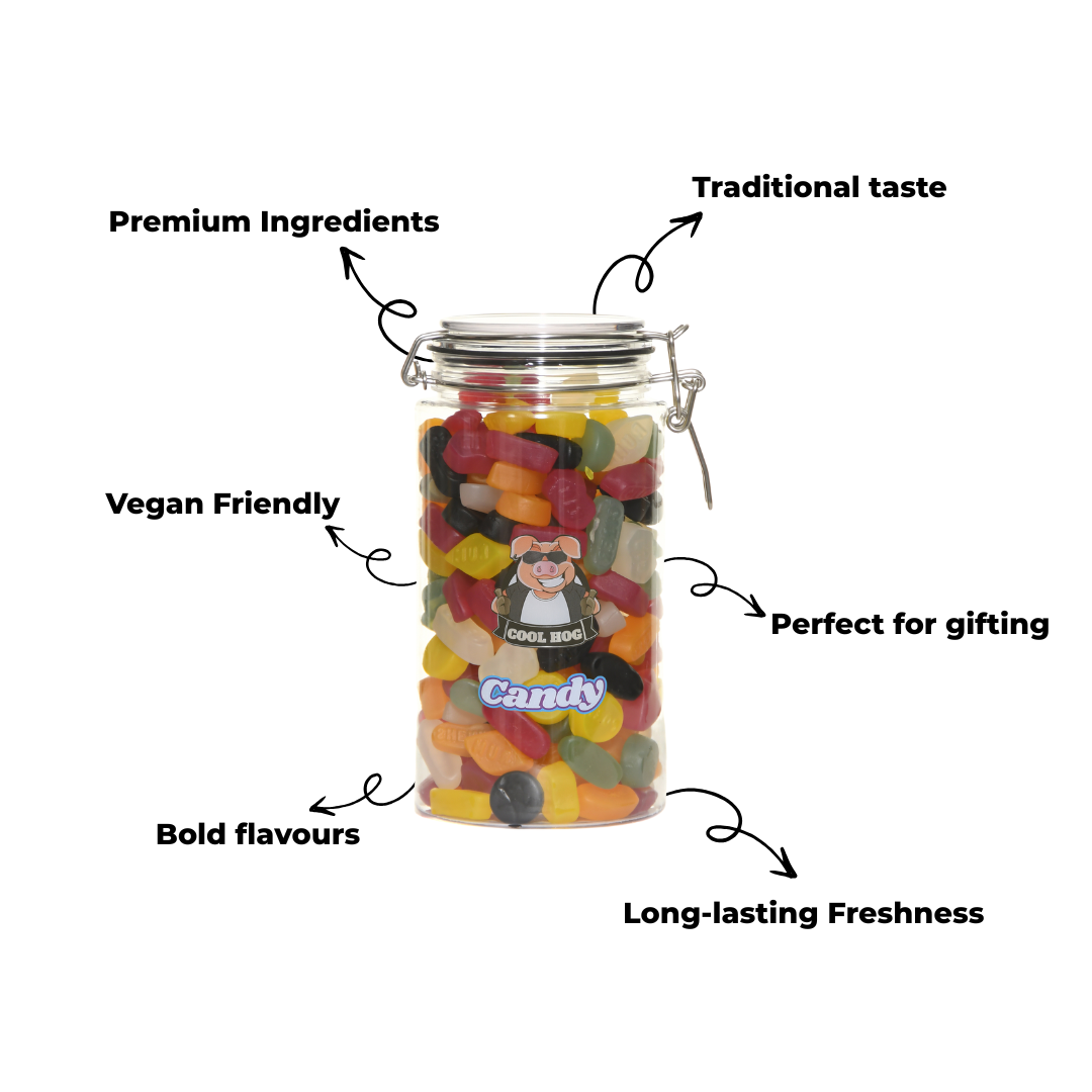 Vegan Traditional Wine Gums Candy Gifting Jar