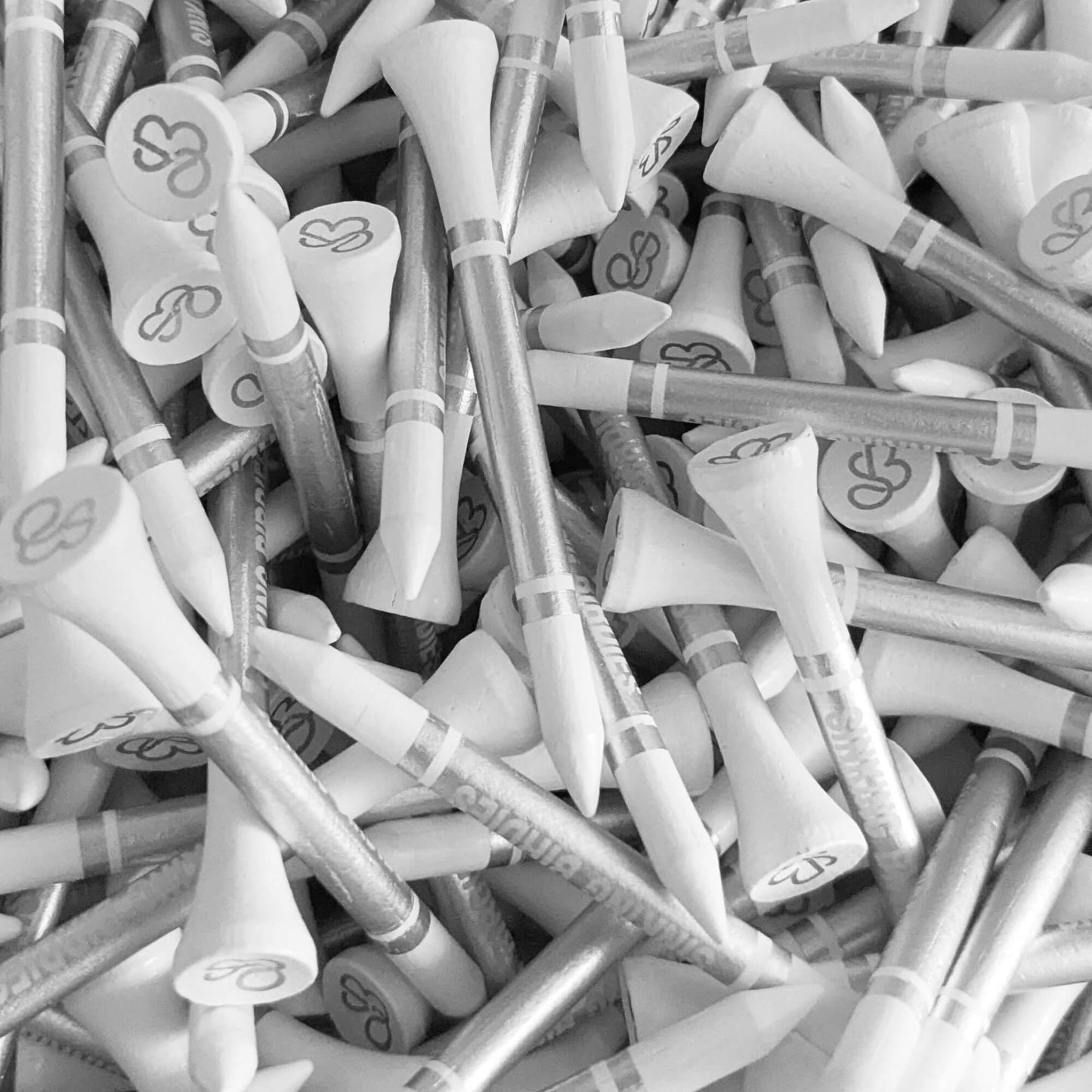 45 Bamboo Golf Tees - White
