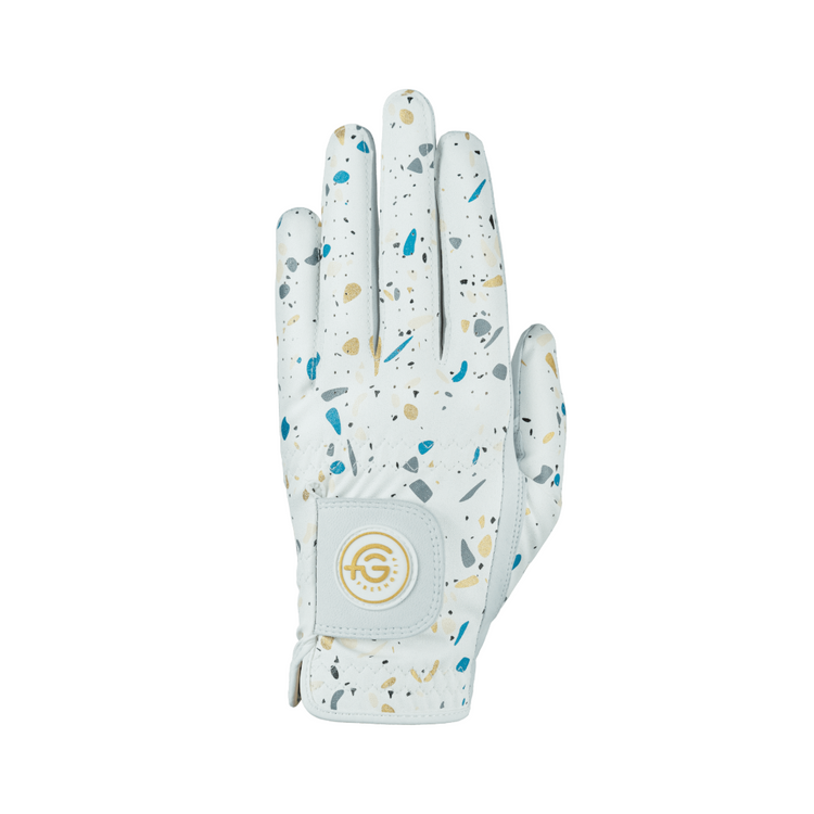 Selection of FreshGrip golf gloves featuring cabretta leather, bold patterns, and grip-enhancing designs.