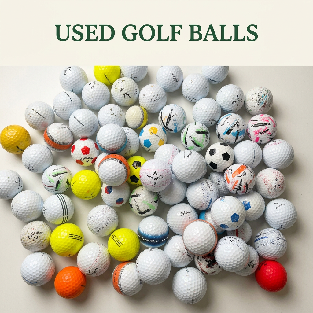 Mixed-brand used golf balls collection preview