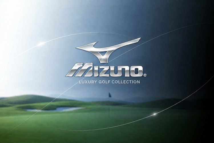 Mizuno banner with the RunBird logo in silver chrome