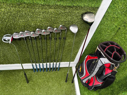 Maple Leaf Competitive Edge Irons + King Cobra Driver, 3 Wood, Zucci Putter & PowaKaddy Bag