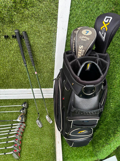 RAM Laser Hybrid Iron Set with GX7 Driver Wood, Steelhead Plus Woods & Powakaddy Bag