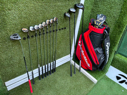 Callaway Apex DCB Irons, Mizuno Driver, Odyssey Lab Putter & TaylorMade Team Tour Cart Bag