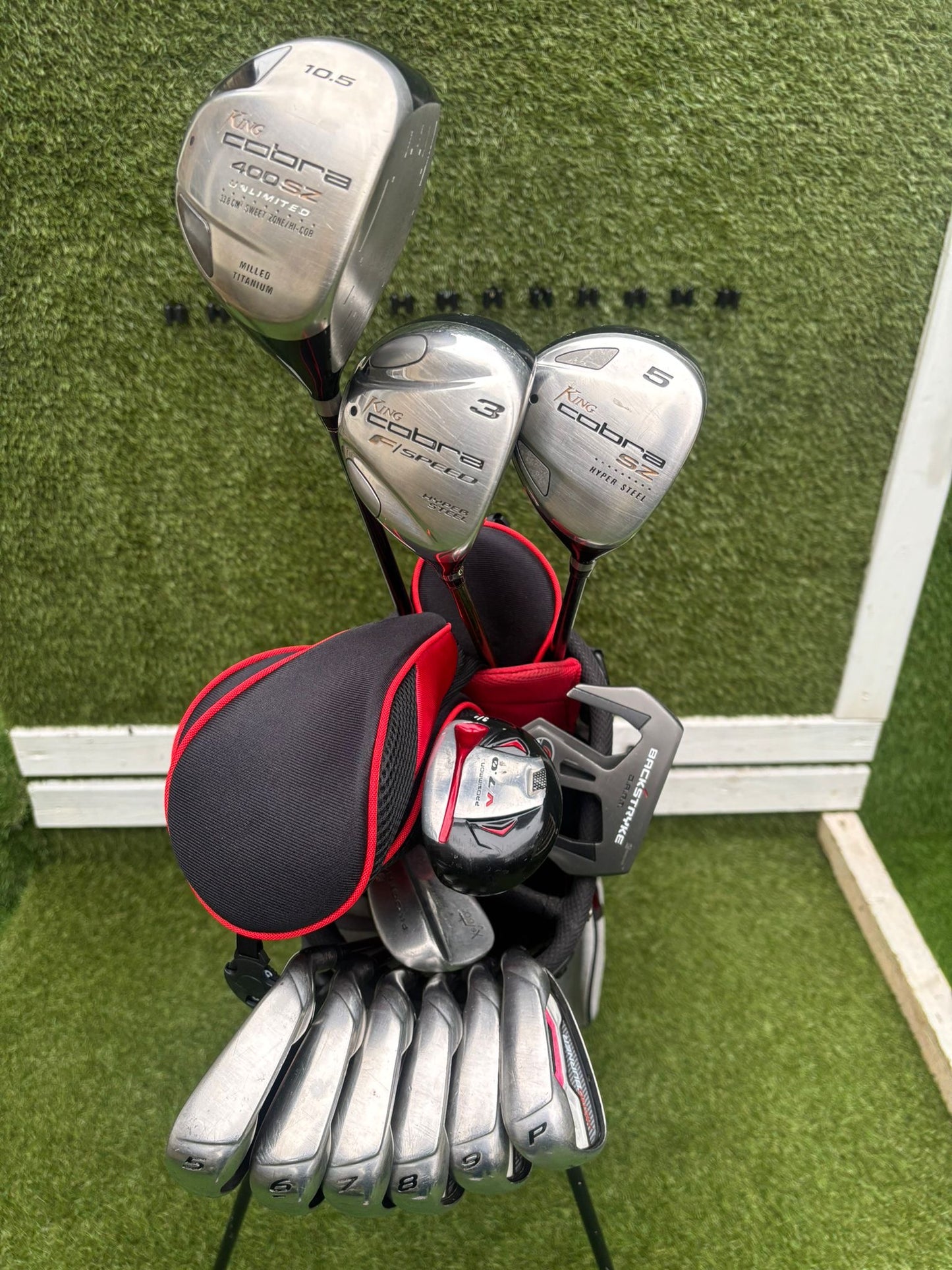 TaylorMade AeroBurner Irons + Cobra Woods + Nike Stand Bag