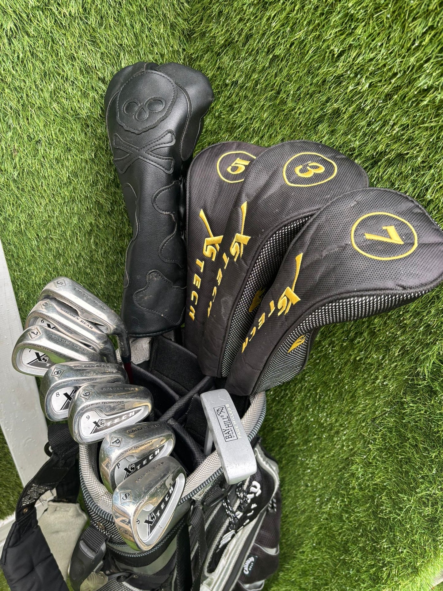 Golden Bear Irons + Xs Tech Woods + Donnay Driver + Callaway Stand Bag – 12-Club Golf Set