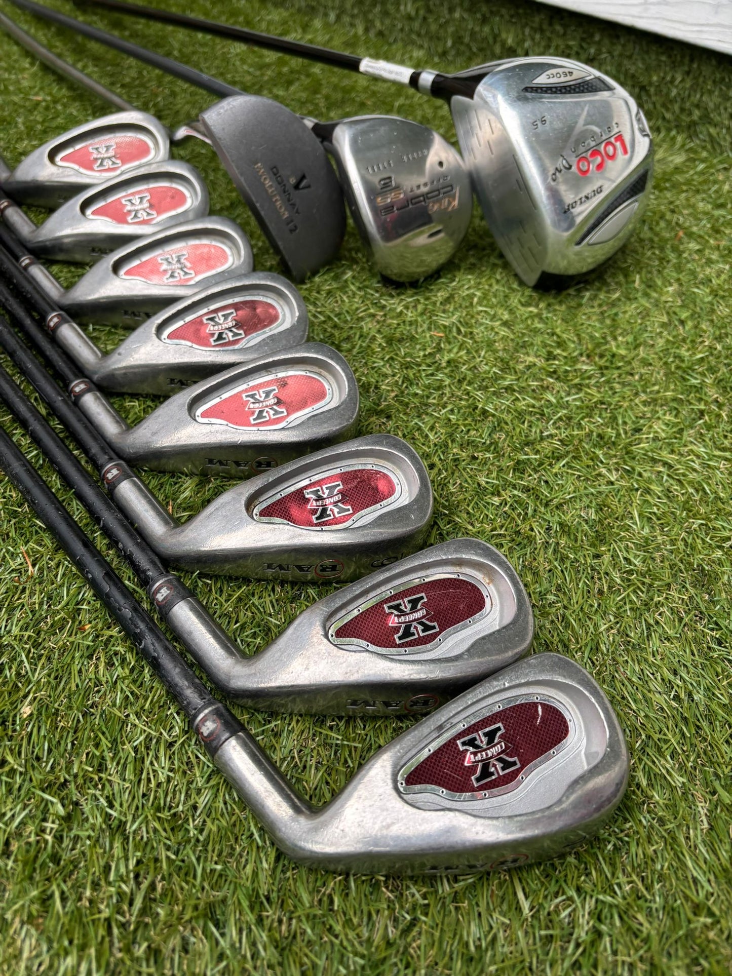 RAM X Concept Graphite Irons, Cobra SS 5 Wood & Dunlop Stand Bag Golf Set