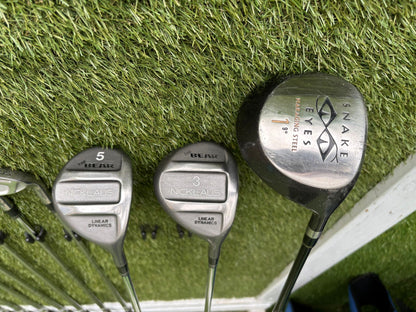 Nicklaus Linear Dynamics Golf Set with Snake Eyes Maraging Steel Driver, Matching Woods & Stand Bag