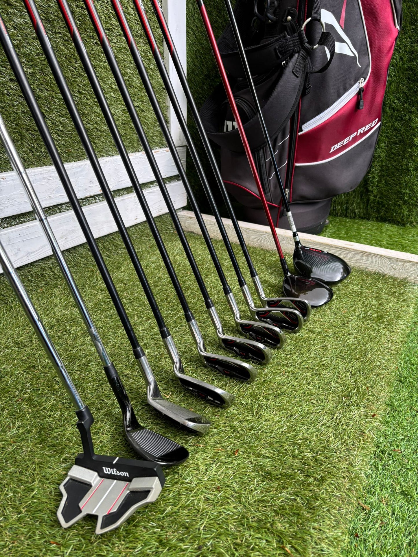 Wilson ProStaff HL Graphite Golf Set + Deep Red Woods & Wilson Deep Red Stand Bag