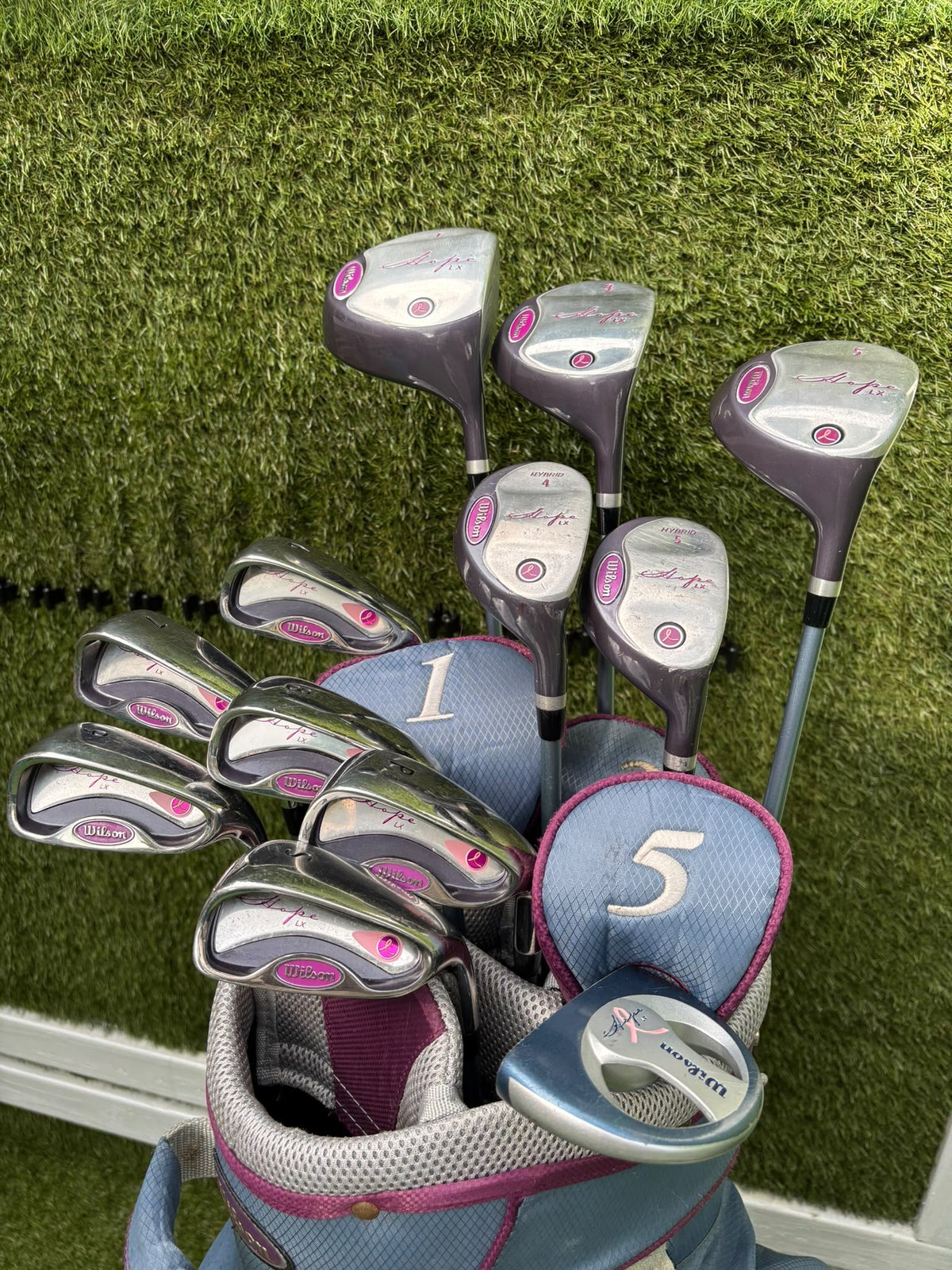 Wilson Hope LX Ladies Complete Golf Set – Matching Woods, Hybrids, 6–SW Irons, Putter & Wilson Bag