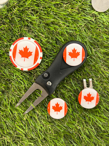 Flags of the World Traditional Pitchfork including 3 Flag markers and poker chip