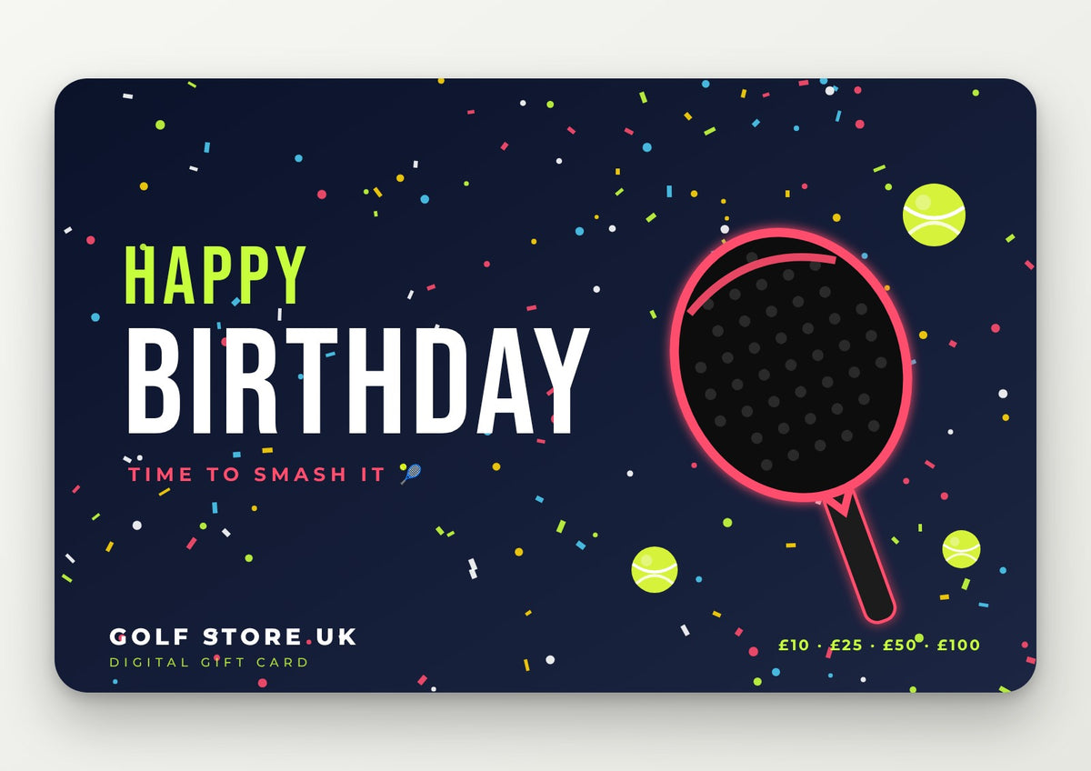 Golf Store UK digital gift card – Happy Birthday padel design
