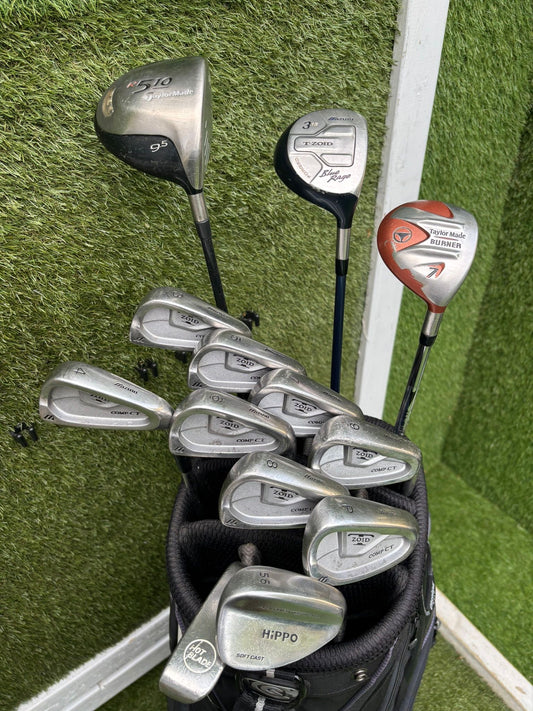 Mizuno T-Zoid Comp CT Golf Set with TaylorMade Woods & Cleveland Cart Bag