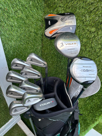 Titleist DCI Irons, Titleist DCI Sand Wedge, Confidence Woods & Inesis Stand Bag