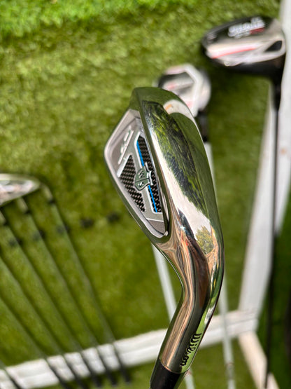 New Wilson Staff D7 Irons, Titleist Driver, Callaway Wood & Hybrid, New Wilson Infinite Putter Titleist Waterproof Cart Bag