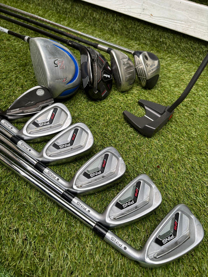 Ping i25 Irons, EVNROLL ER5 Putter, Mizuno S18 56°, Mizuno Zoid Hybrid, Mixed Woods & J.Lindeberg Stand Bag – 11 Clubs