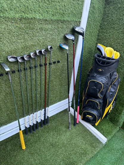 🔥 Ping G10 Irons (5–SW) + Cobra Driver + Ping G15 3 Wood + TaylorMade Hybrid + PowaKaddy Dri Waterproof Bag