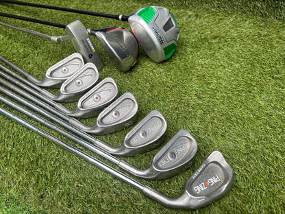 PING Eye2 Red Dot Irons, PING Zing 1 Iron, Wilson Driver, MaxFli 3 Wood & Nike Vapor X Stand Bag