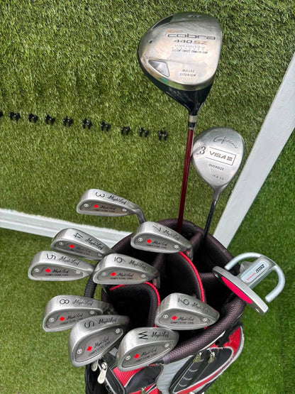 Maple Leaf Competitive Edge Irons + King Cobra Driver, 3 Wood, Zucci Putter & PowaKaddy Bag