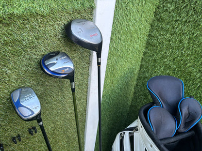 Warwick Iron Set (3–SW) + Mizuno F-60 3 Wood + Hybrid + Putter + TaylorMade Cart Bag