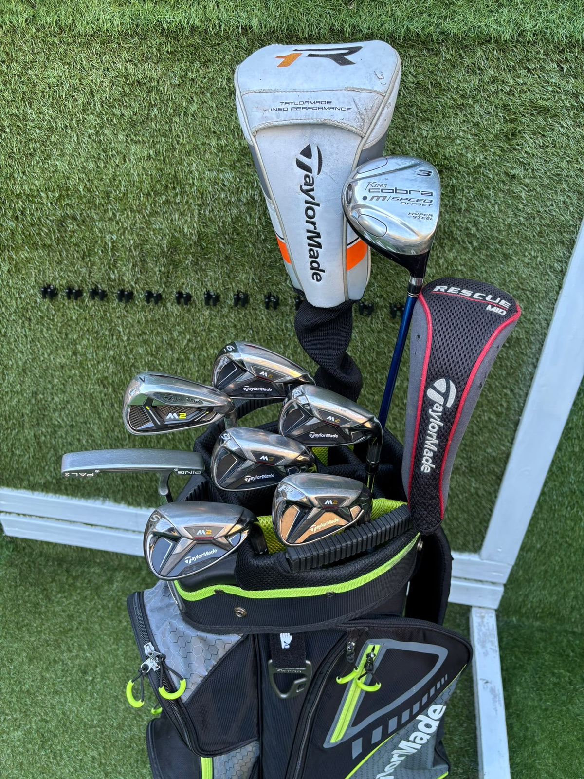 TaylorMade M2 6–SW Irons, R1 Driver, Cobra 3 Wood, Rescue Hybrid, PING Putter & TaylorMade Bag