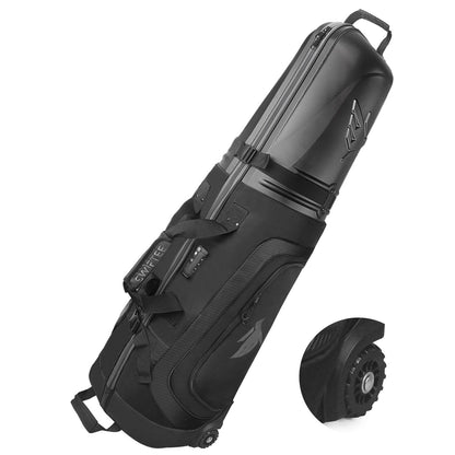 SWIFTEE Premium Golf Travel Bag with Hard Case Top & TSA Lock – 1680D Oxford, Oversized Wheels, Lightweight Airline Carrier for Maximum Club Protection