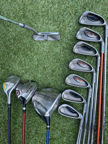 🔥 Ping G10 Irons (5–SW) + Cobra Driver + Ping G15 3 Wood + TaylorMade Hybrid + PowaKaddy Dri Waterproof Bag