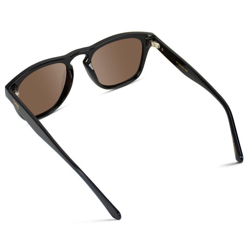 Lunettes de soleil unisexes modernes DASH en noir brillant par WMP Eyewear