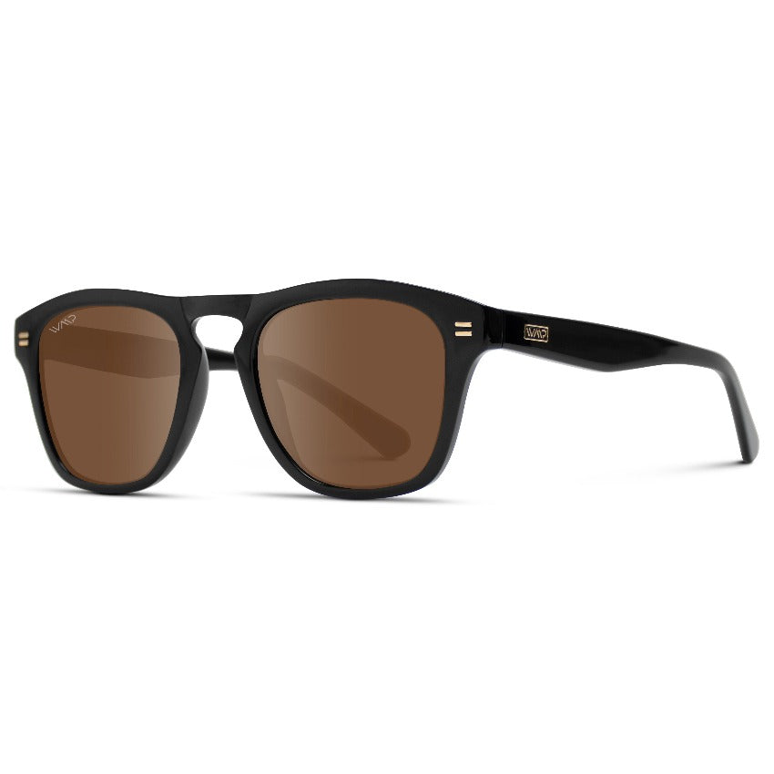 Lunettes de soleil unisexes modernes DASH en noir brillant par WMP Eyewear