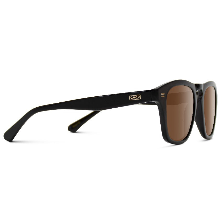 Lunettes de soleil unisexes modernes DASH en noir brillant par WMP Eyewear